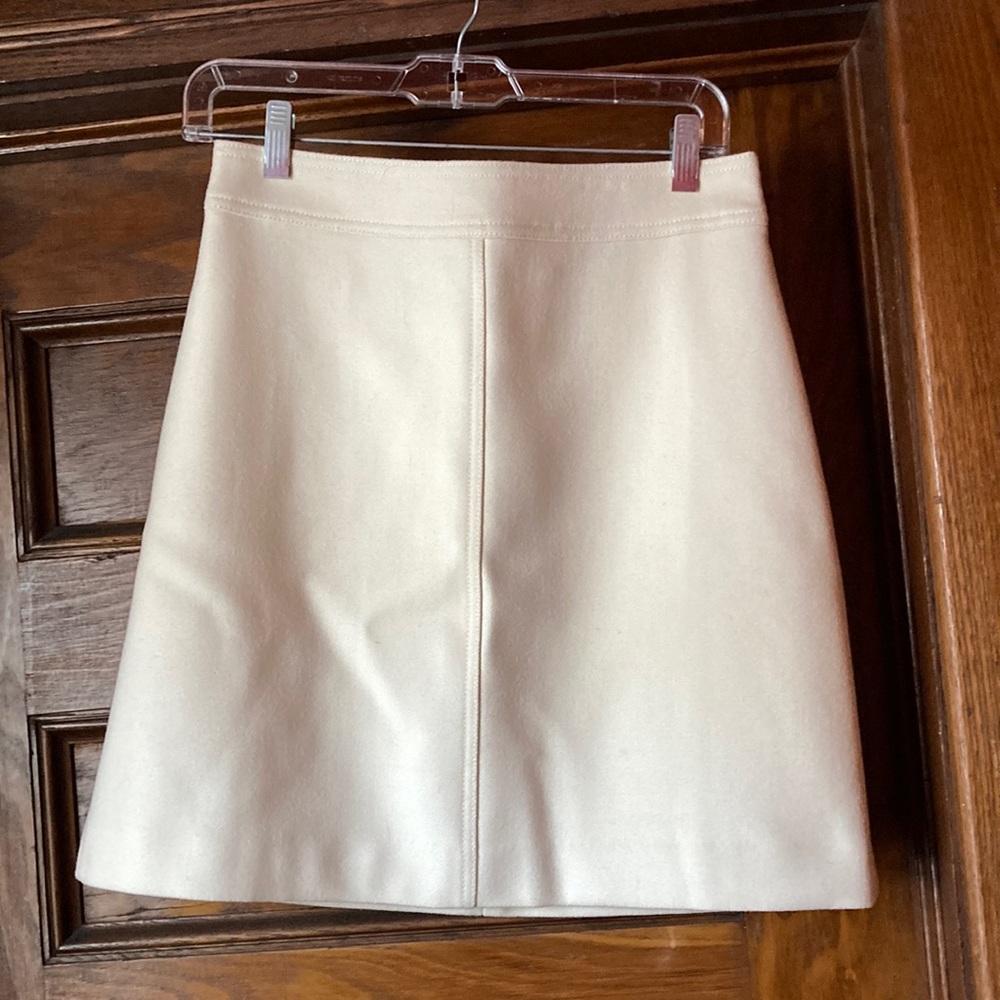J Crew Cream Wool Mini Skirt